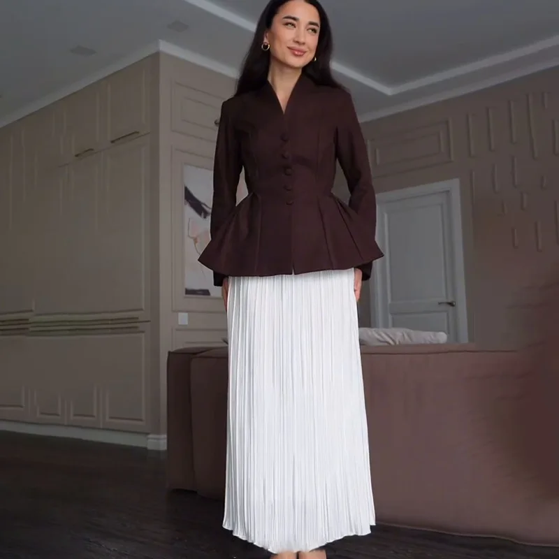 

Женская одежда 2025 года, новый удобный и модный тонкий костюм для поездок на работу, юбка Z130