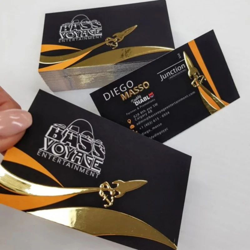 20 0.Zhang. custom. Custom luxury name foil printing logo black paper visiting business card