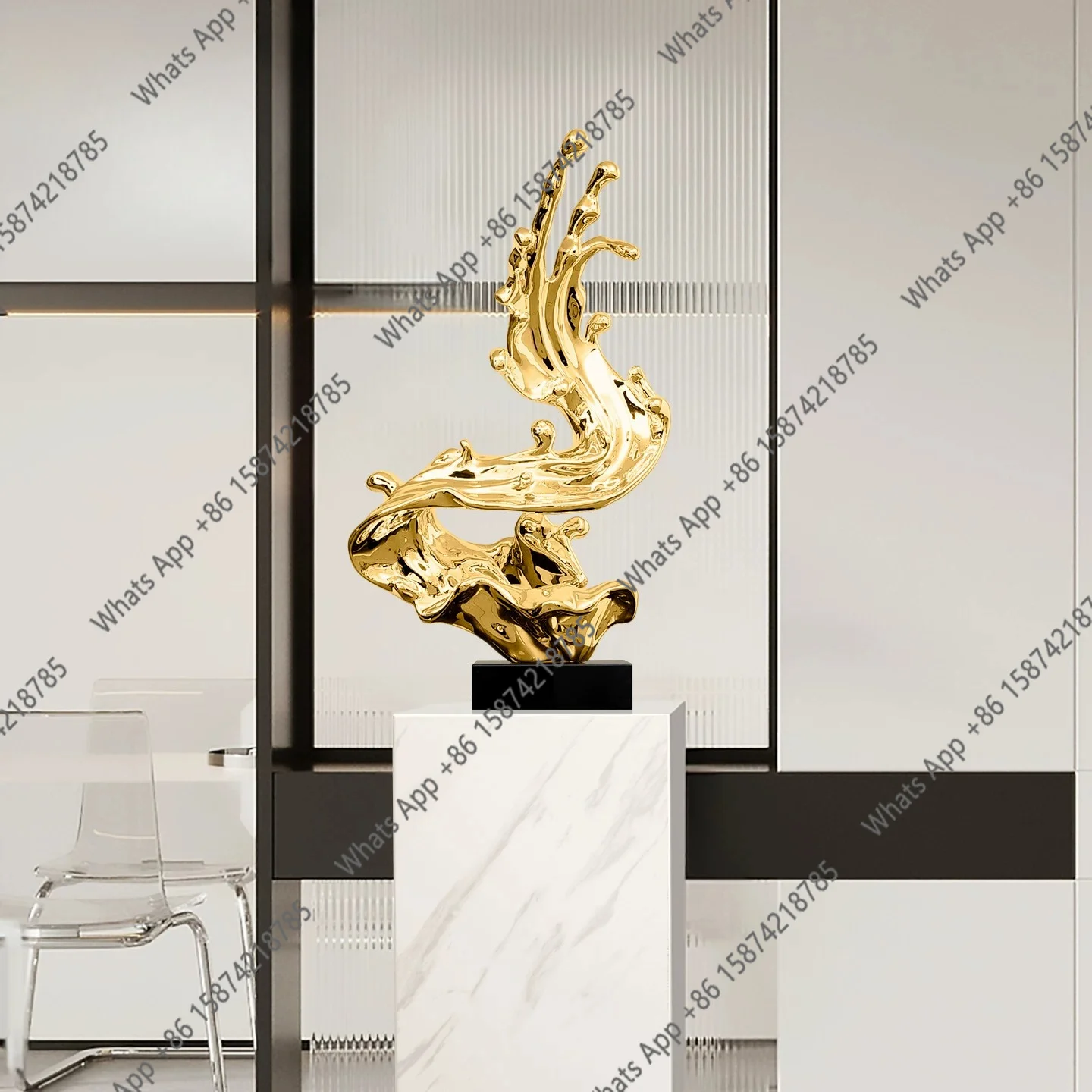 Vb Lucky Splash Abstract Sculpture Ornament Decoration Hotel Lobby Living Room Creative Large Floor Sales Office Artwork