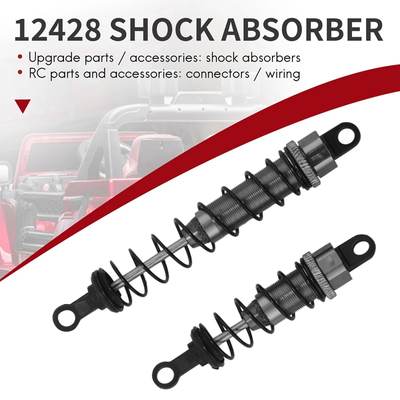 

Shock Absorber Metal Oil Filled Front&Rear for 1/12 12428 12423 RC Car Crawler Upgrad Part,Titanium