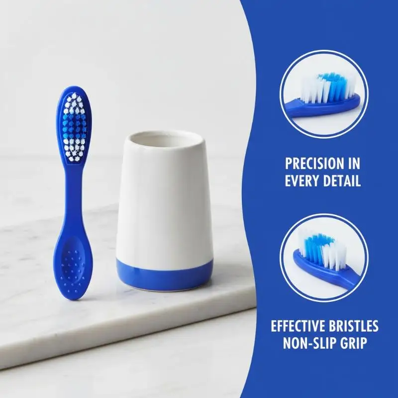 Short Handle Mini Toothbrush Soft Gentle Bristles Portable Design for Sensitive Gums and Trips