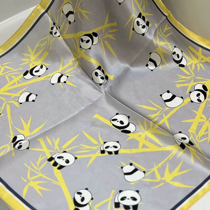 Chinese Style Temperamental Decorative 53cm Scarf Panda Printing Large Kerchief Thin Neck