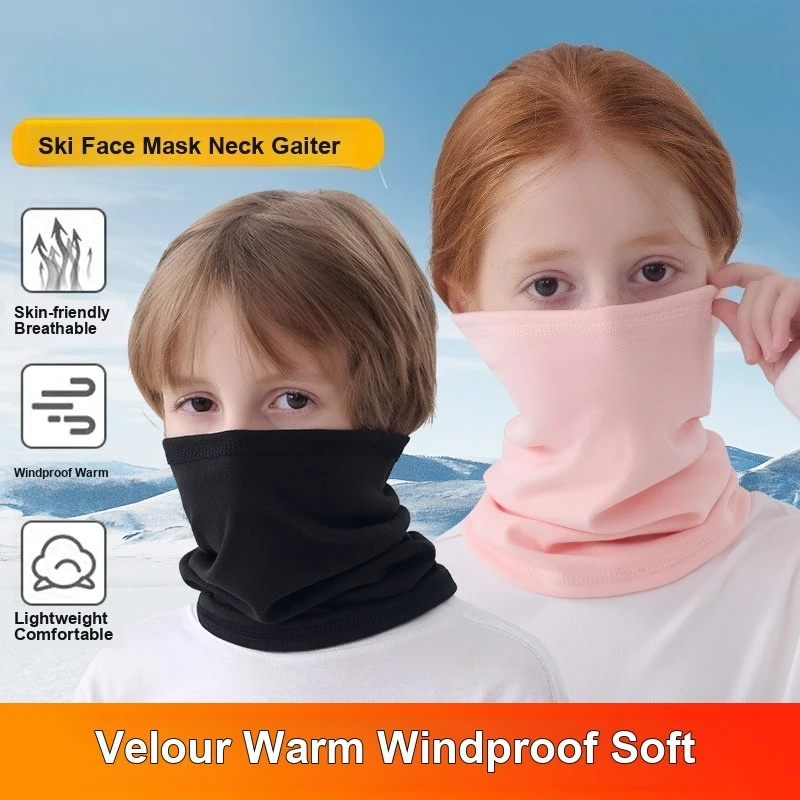 Kids Thermal Cycling Face Mask Fleece Lined Multi-functional Magic Headwear Neck Gaiter for Outdoor Activities for Boys
