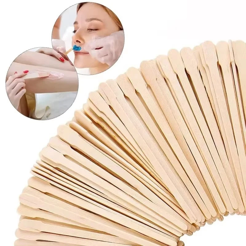 100/200/300/400/500Pcs Disposable Wooden Waxing Stick Wax Bean Wiping Wax Tool Disposable Hair Removal Beauty Body Beauty Tool