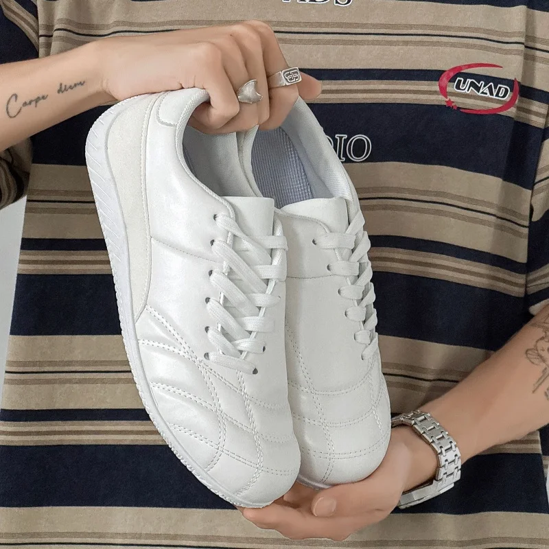 2026Men's New Fashion Unique Retro Flat Sole Racing Shoes British Style Casual Leather Skate Sneakers