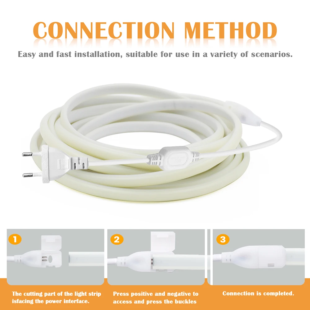288LEDs/m COB LED Neon Light 220V Dimmable 10 Colors High CRI RA90 Flexible Strip with Power for Custom Sign Wall Decoration