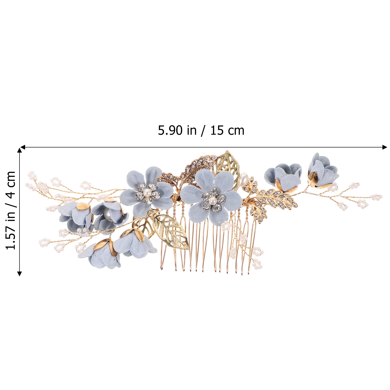

Rhinestone Flower Gold Leaf Wedding Hair Combs Bridal Side Comb Lightweight Elegant Headpiece For Party Prom Valentine