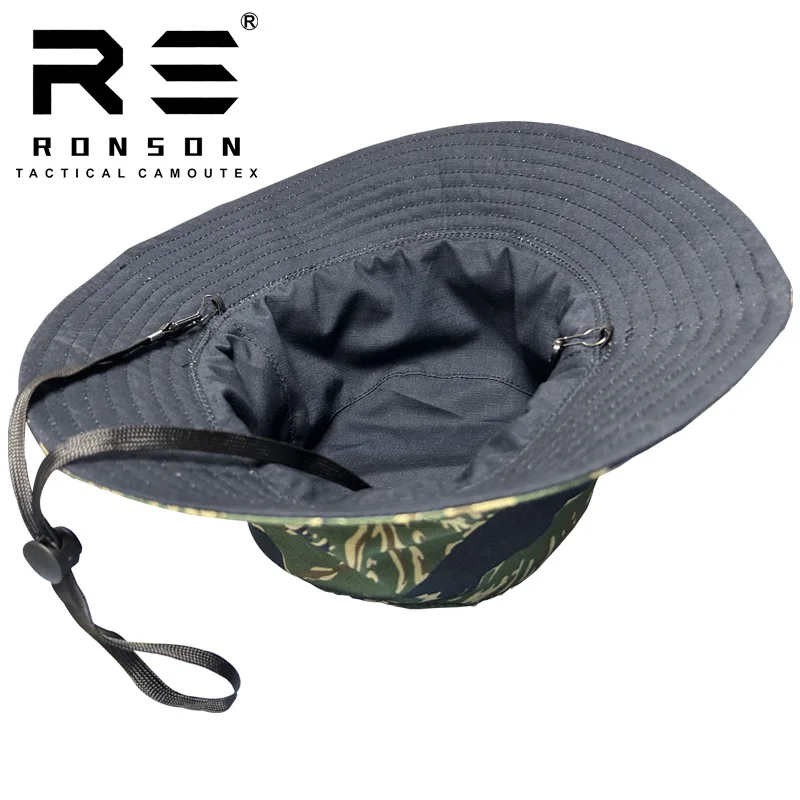 Outdoor Camouflage sun Cap Sunscreen summer Fisherman\'s Hat Blue Tiger Stripe Double Sided Camouflage German Spot Snow Camo