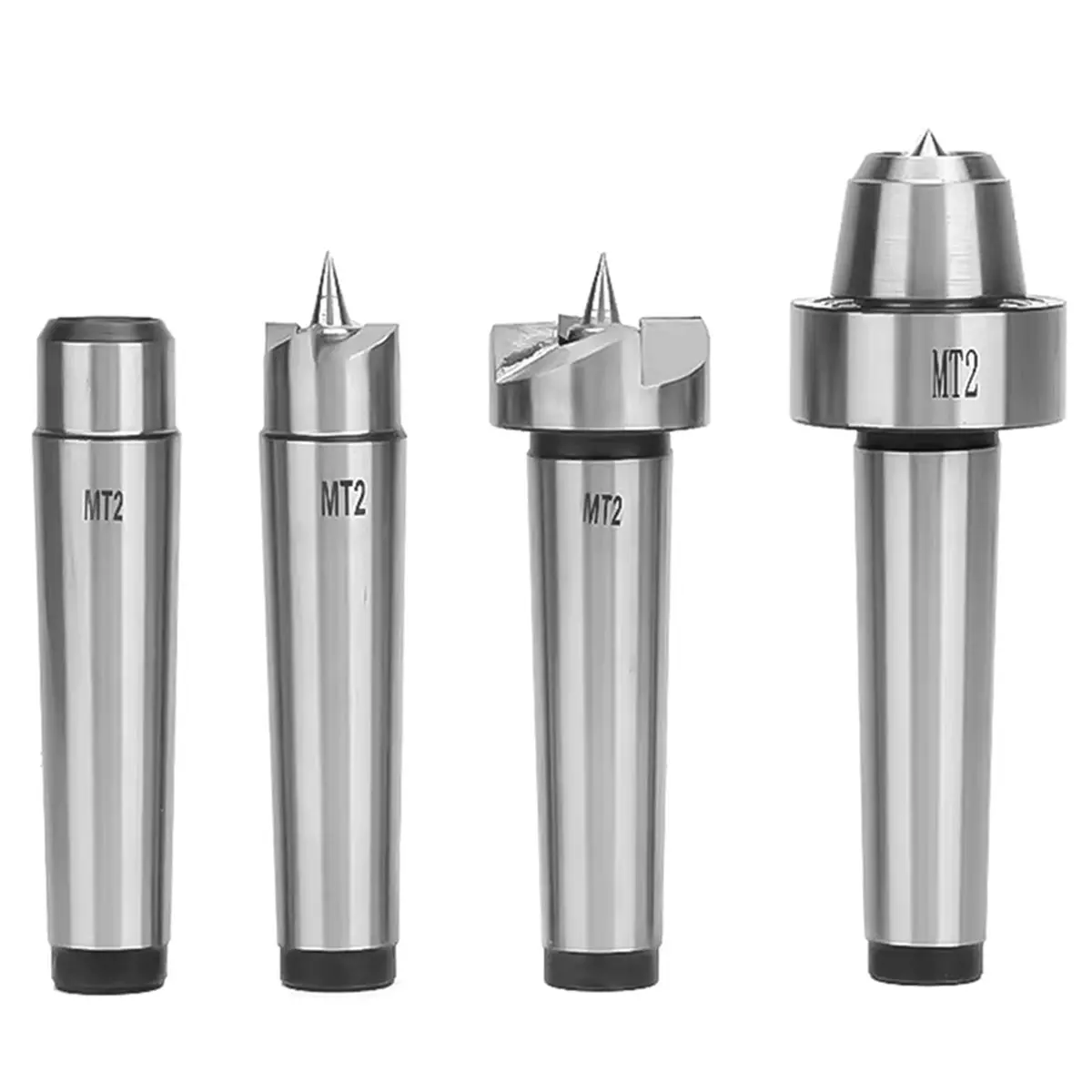 A617K 4Pcs Set MT1/ MT2 Spur Live Center Drive Spur Driver Dead C Enter with Wooden Case for Metalworking Wood Lathe Turning B S