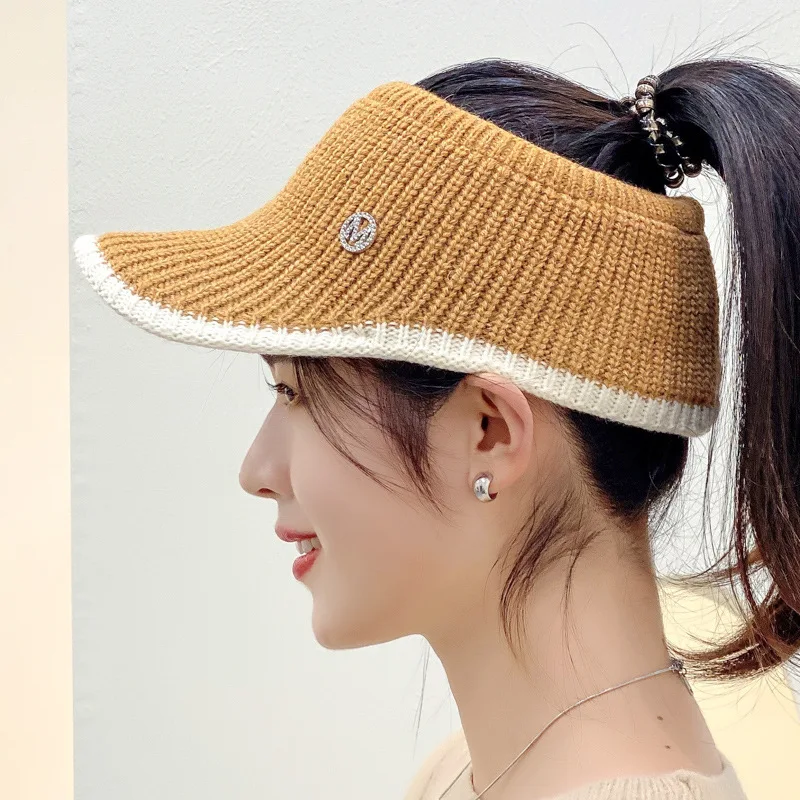 2024 Sport Empty Top Caps Hats for Women Autumn Winter Warm Female Knitted Warm Baseball Cap Fashion Running Visor Golf Sun Hat