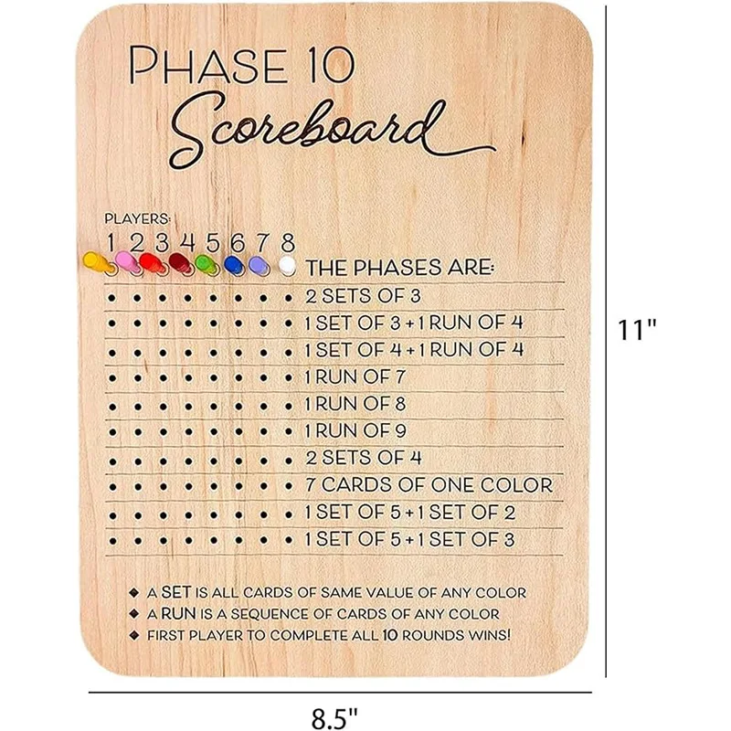 Phase 10 Score Board - Phase Ten Scorecard And Round Tracker Phase 10 Dice Cards Game Score Sheets Classic Board Card Games