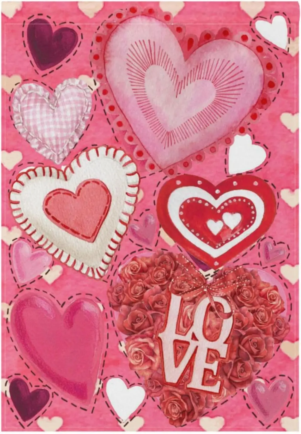Bandera de jardín con forma de corazón Mother Valentine, 12 x 18, doble cara, Sweetheart Love Be Mine, banderas rosas para el patio de la casa, bienvenido primavera, para exteriores WZZ