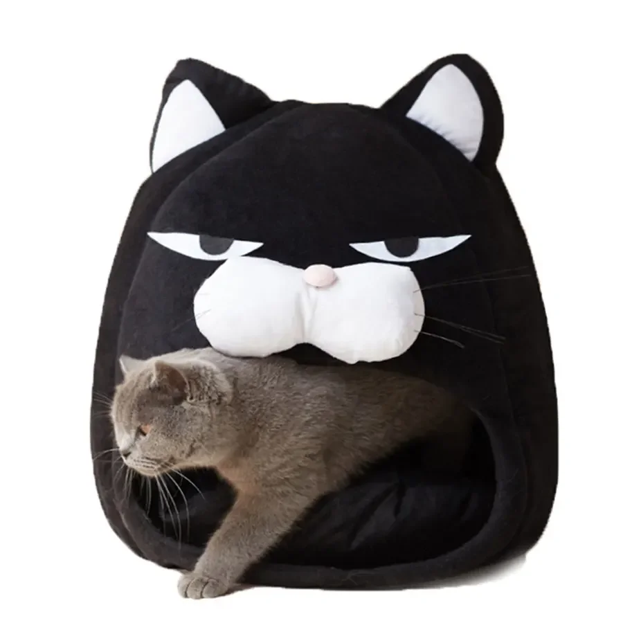 

Foldable Cat House Soft Closed Pet Cat Bed for Cat Dog Cushion Nest Cartoon Warm Puppy Kennel Cats Cave Tent Pet Supplies