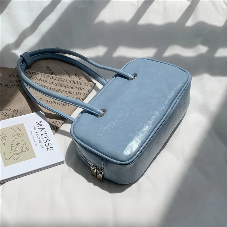 Vintage Pillow Design Women Commuter Shoulder Bag Causal Solid Color PU Leather Underarm Female Bag Ladies Travel Makeup Handbag