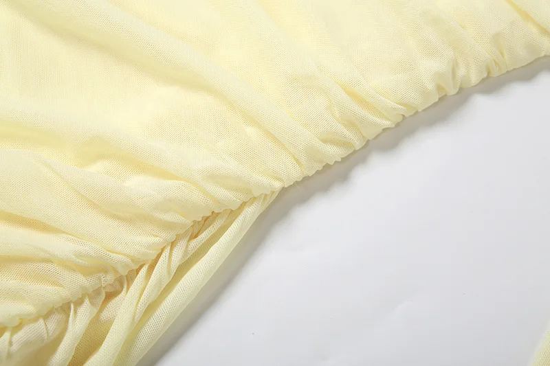 Gradiënt Ruches Mesh Bodycon Mini Jurk 2023 Herfst Vrouwen Sexy Halter Lange Mouw Cape Strapless Zijlinten Party Clubwear