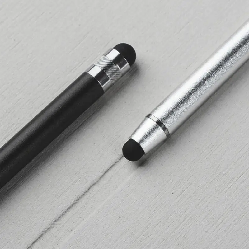 Dual Tips Pens for Touch Screens Anti-Scratch Tips Sensitive Pens Aluminum Alloy Body, Silicone Tips