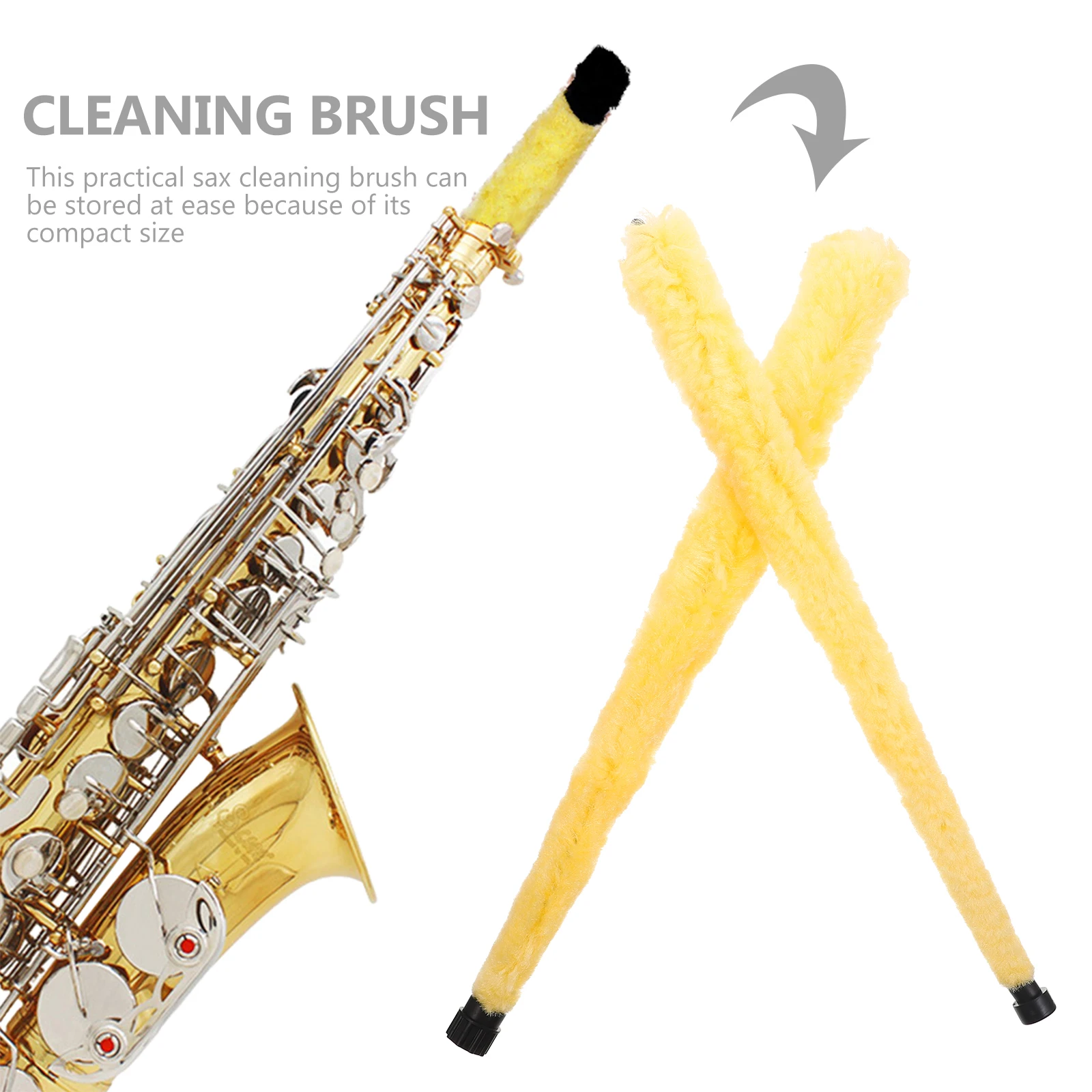 

2pcs Sax Cleaning Brush Premium Durable Compact Easy Use Long Lasting High Performance Professional Saxophone Maintenance Tool