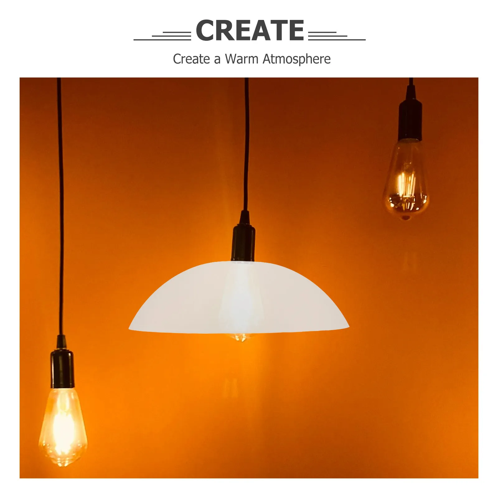 4Pcs Hanging Lamp Shades PVC Semi Circle Minimalist Cream Tone Warm Light Soft Diffuser for Bedroom Living Room Modern Ceiling