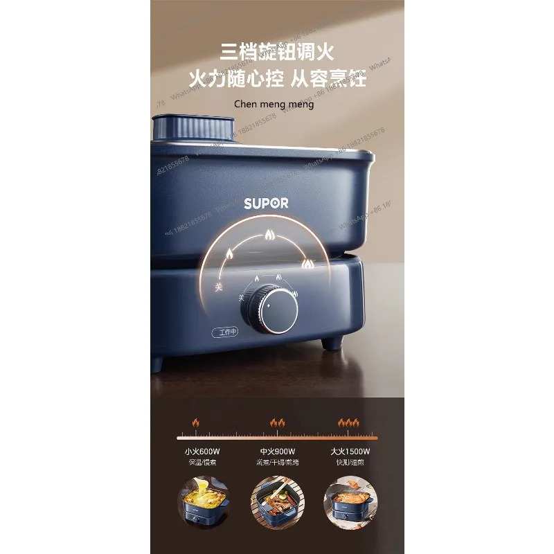 وعاء تسخين كهربائي سريع الغليان بالضغط الصغير، سعة 6 لتر، متعدد الوظائف، وعاء طبخ ذكي غير لاصق