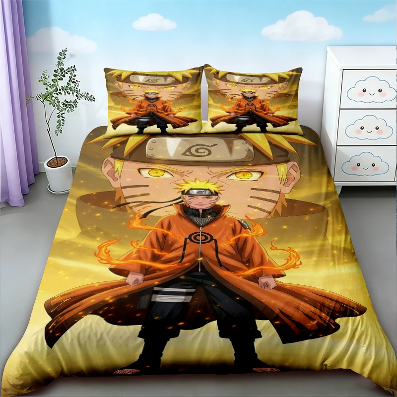 

Children Gifts Anime Duvet Cover Naruto Cartoon Bedding Set Quilt Cover Soft Comfortable Queen King Full Bedroom Decor