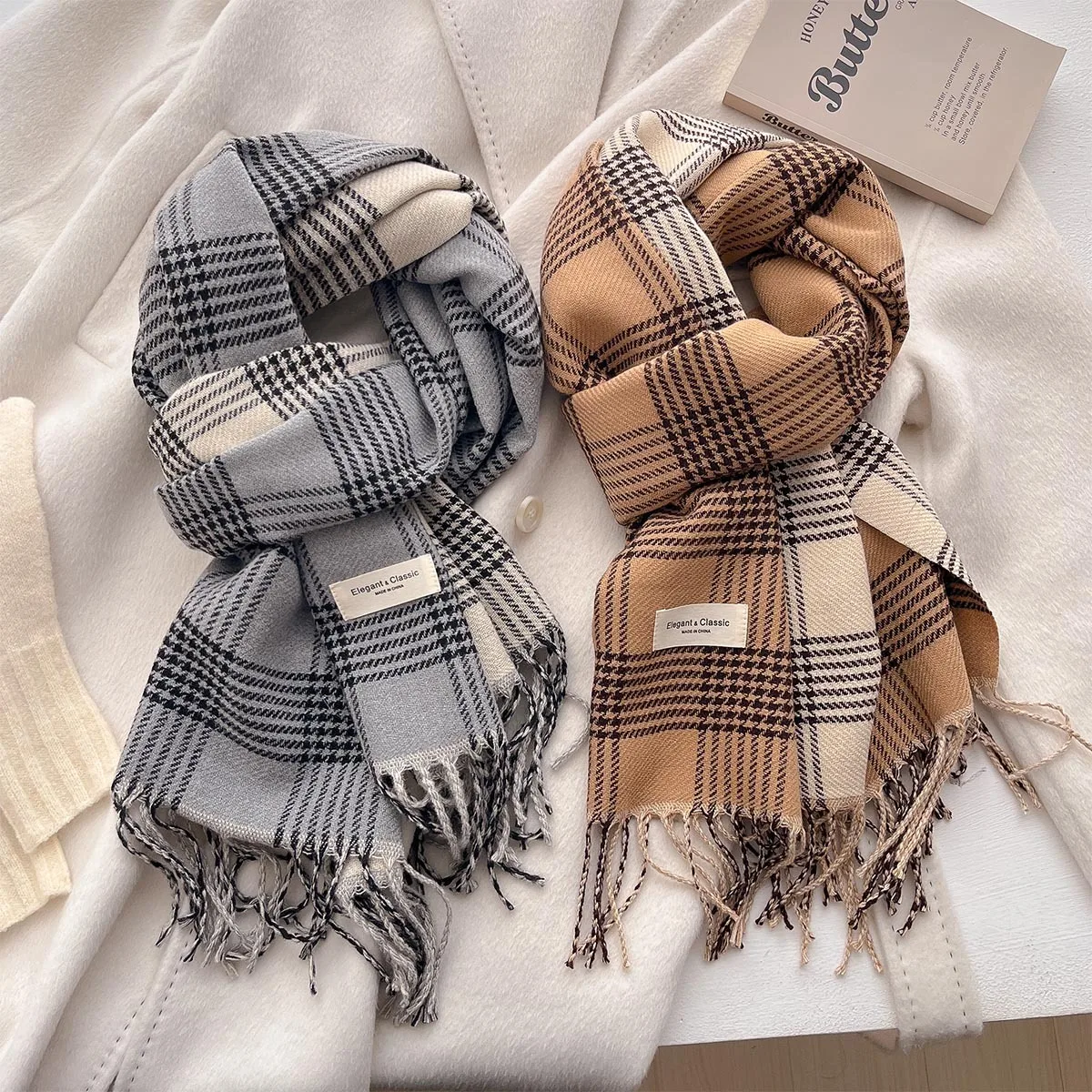 check pattern new and winter warm pinstripe scarf men and women with the same section of students section against the cold