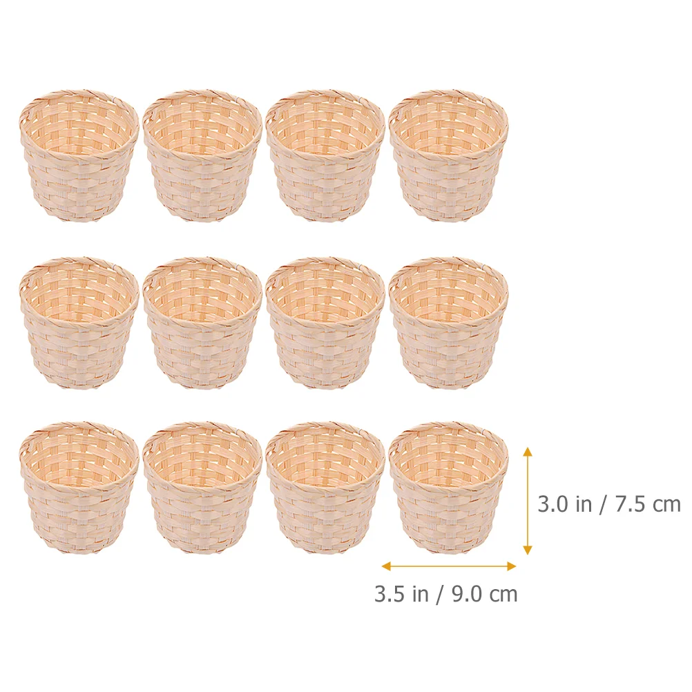 10 Pcs Woven Basket Storage Farmhouse Organizer Laundry Baskets Flower for Party Favors Bamboo Wood Food