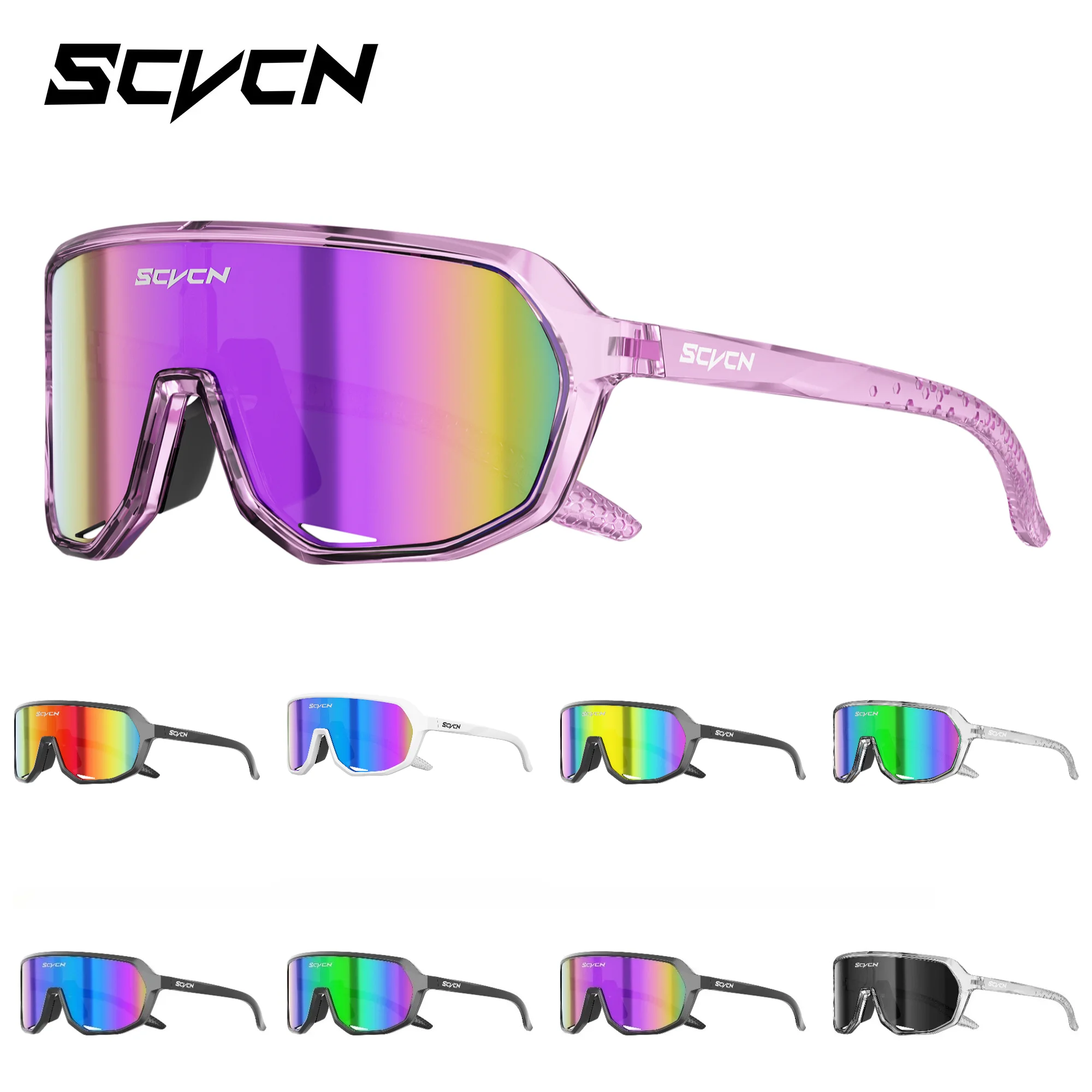 SCVCN メンズサングラス ファッション レディース ラグジュアリーグラス スポーツ ランニング ドライビング シェード レーシング UV400 MTB 自転車 サイクリング アイウェア 2026 1