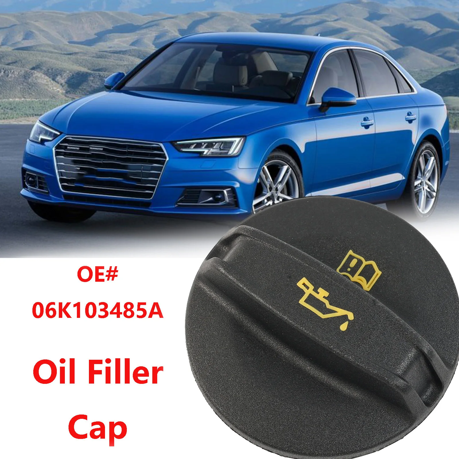 1X For Audi A1 A3 A4 A5 A6 A7 A8 Q3 Q5 Q7 TT 1.6 1.8 2.0 Petrol / TDI Engine Oil Filler Cap Tank Cap Cover Plastic 06K103485A