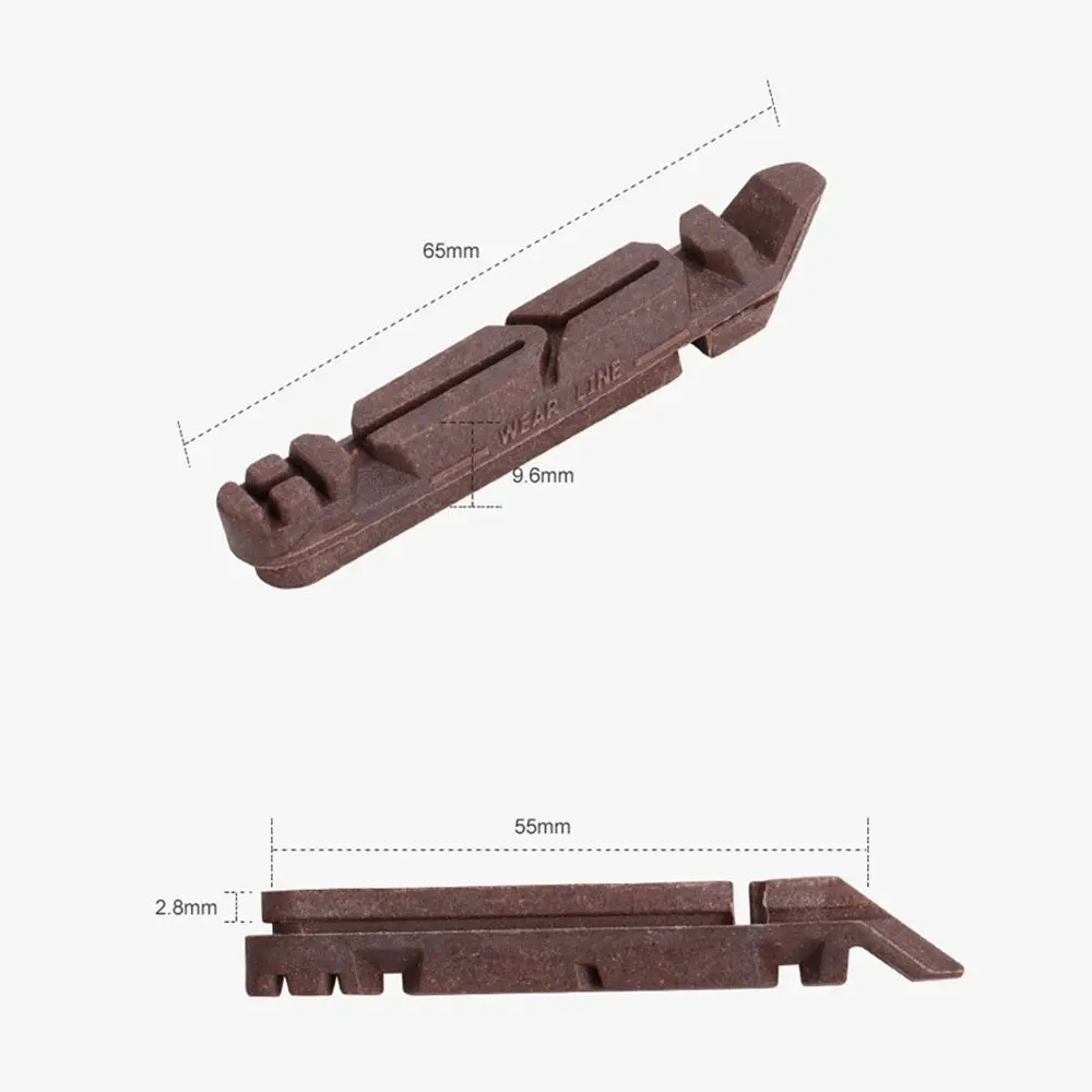 Carbon Rim Brake Pads Cork Compound Road Bike Caliper Braking Inserts for Carbon Wheel Low Rim Wear All Weather Use