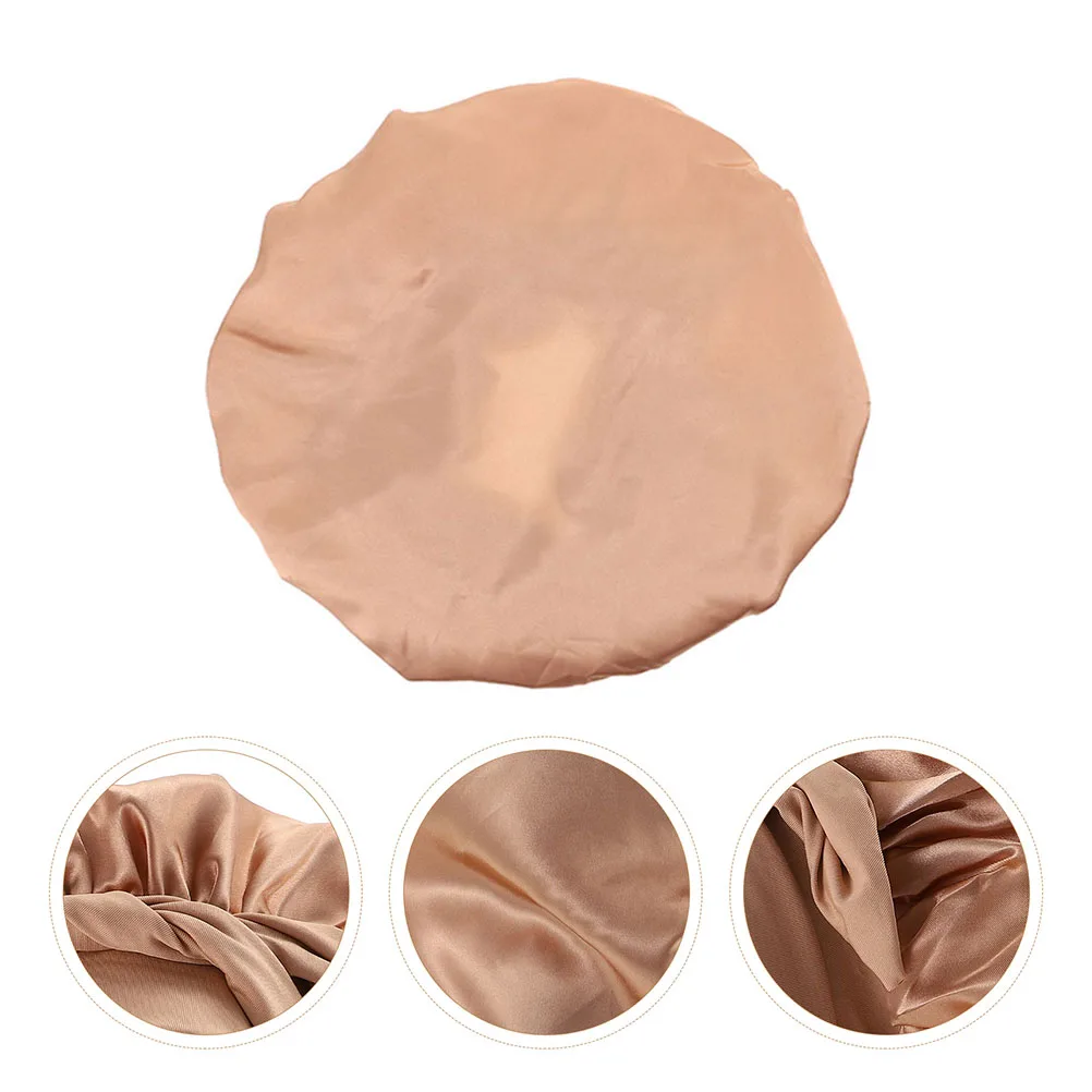 

Satin Strap Golden Elastic Design Proper Size Durable Supple Material Hair Care Caps Comfortable Bonnet Reduce Friction