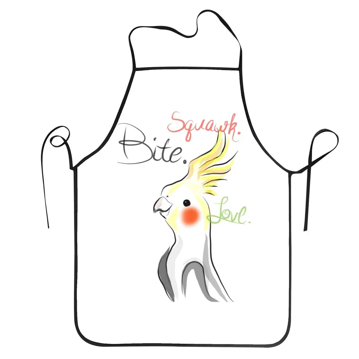Cockatoo Cockatiel Parrot Squawk Bite Love Aprons Chef Baking Tablier Sleeveless Bib Kitchen Cleaning Pinafore for Women Men