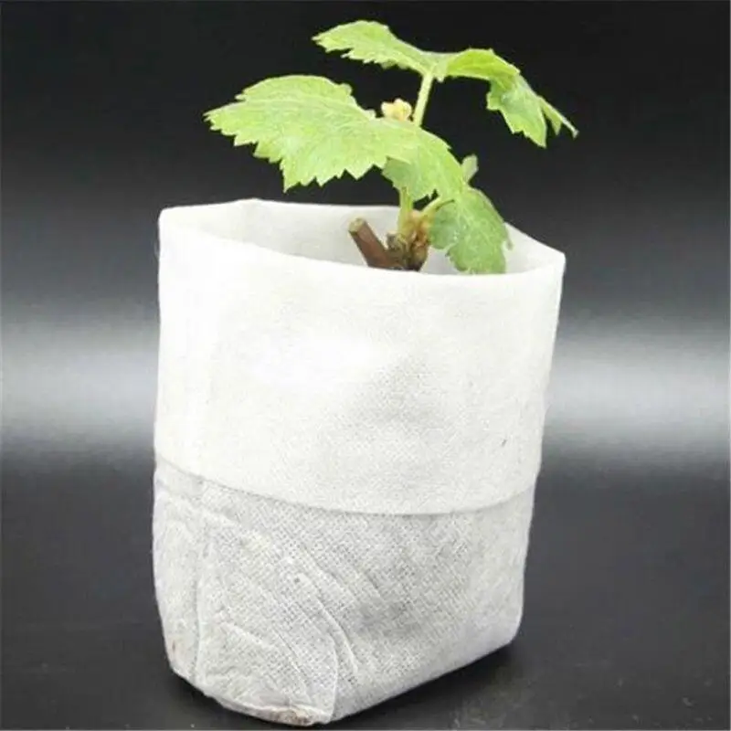 200/100/50pcs Biodegradable Seede Nursery Bags, Non-Woven Plants GrowBags, Fabric Seedling Pots Plants Pouch, Home Garden Supply