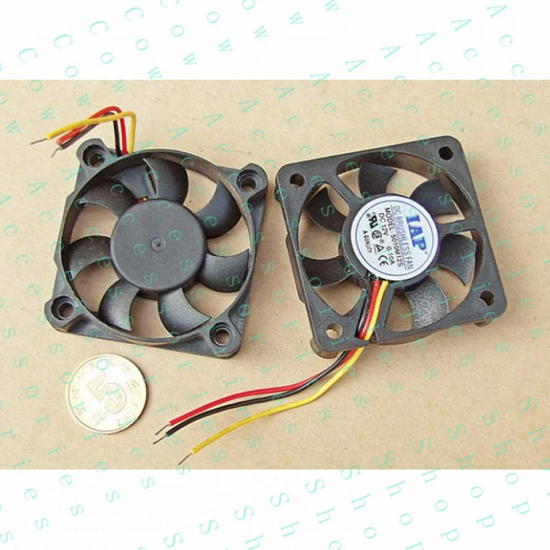 PP+ 4pcs DC Brushless Fan 12V 0.1A 5010M12S 50*50*10mm 5010 3 Wire Quiet Cooling Fan