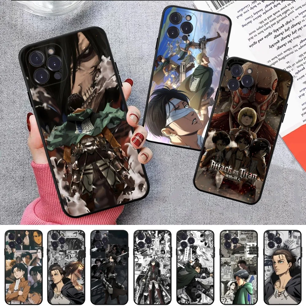 Anime Attack On Titan Phone Case For IPhone 15 8 7 6 6S Plus X SE 2020 XR XS 14 11 12 13 Mini Pro Max Mobile Case