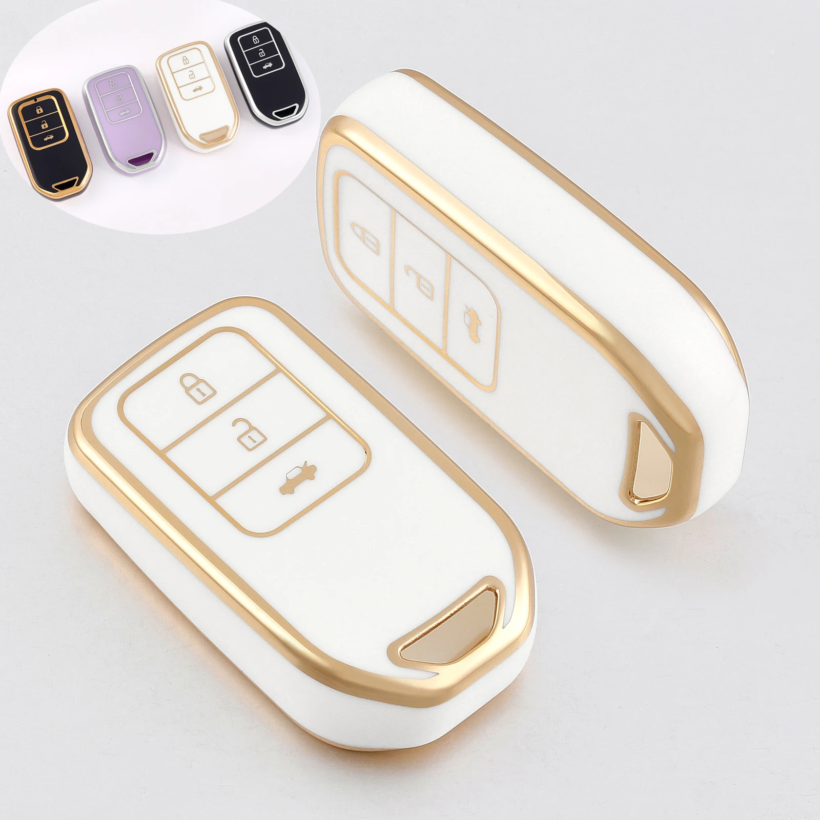 

3 BTNSTPU Car Flip Key Case Cover Shell For Honda Civic Accord City Odyssey CR-V XR-V HR-V Vezel Jade Jazz Crider Car Accessorie