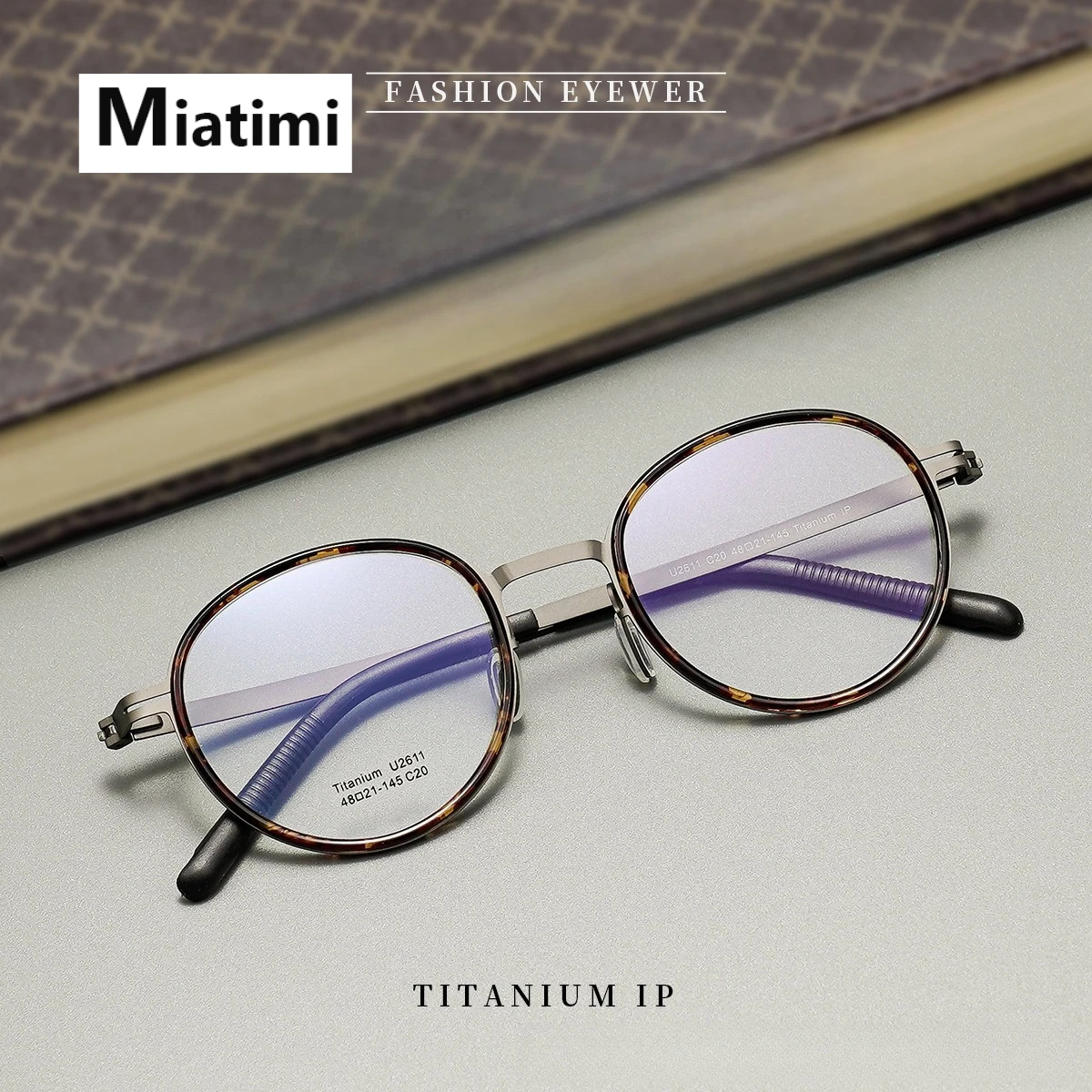 

2026 Fashion Eyewear Retro Pure Titanium Acetate Round Glasses frame For Men Women Comfortable Eyeglasses Frame Spectacles