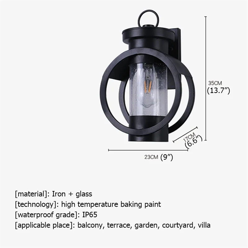 SOURA-luz de pared para exteriores, candelabro Retro impermeable, clásico, decorativo para el hogar, porche y balcón