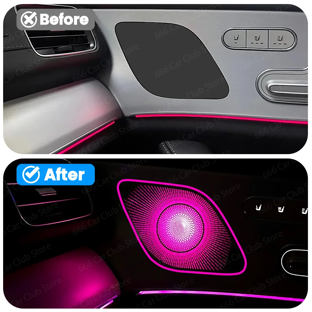 

New 64-Color Car LED Metal Speaker Cover for Mercedes Benz W167 GLE GLS - Customizable Interior Lighting Accessory