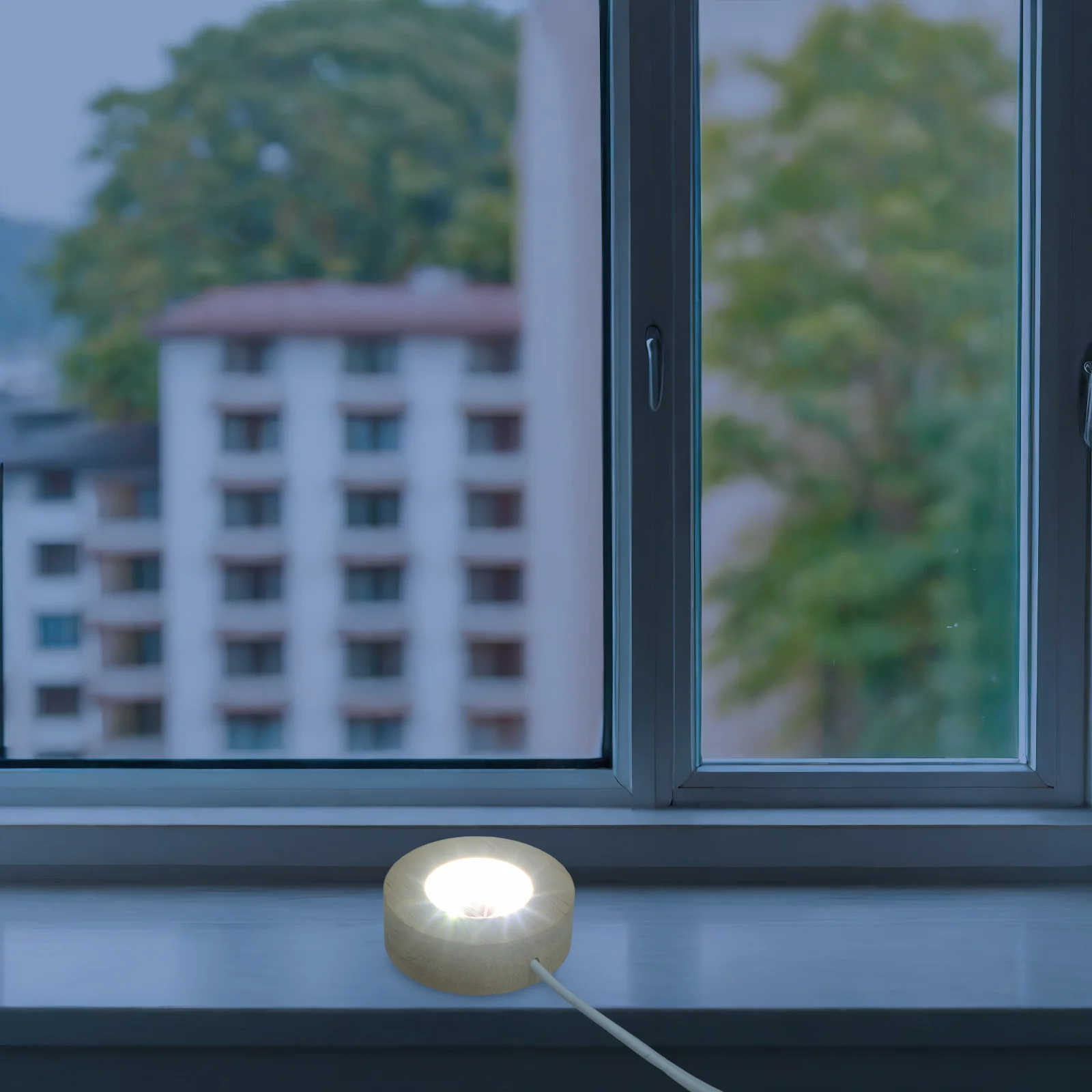 

Wooden Led Light Base For Crystal Ball Glass Art Display Stand Home Decor Living Room Bedroom Glowing Desktop Decor