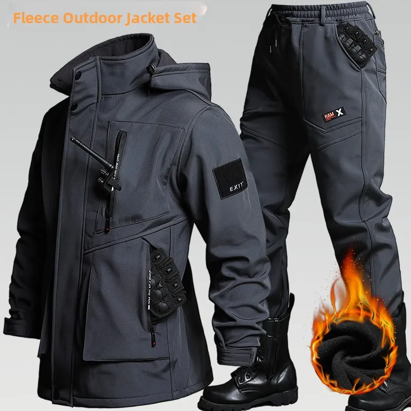 

Уличная мужская водонепроницаемая спецодежда с подкладкой Fce, ветрозащитная теплая одежда для велоспорта, альпинизма, охрана труда