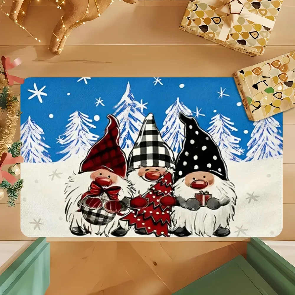 

1pc Merry Christmas Pattern Door Mat Doorway Carpet Machine Washable Floor Mat Suitable for Indoor and Outdoor Entrance Door Mat