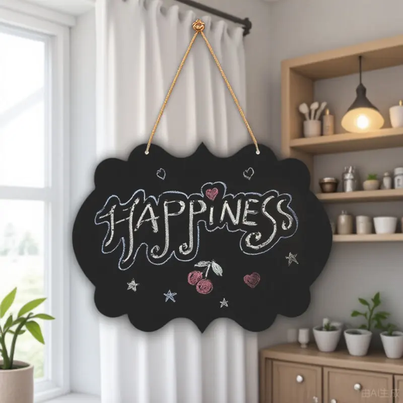 

Erasable Double-Sided Chalkboard Sign Small Message Board Hanging Blackboard Wall Decor Sign for Cafe Home Office Wedding Table