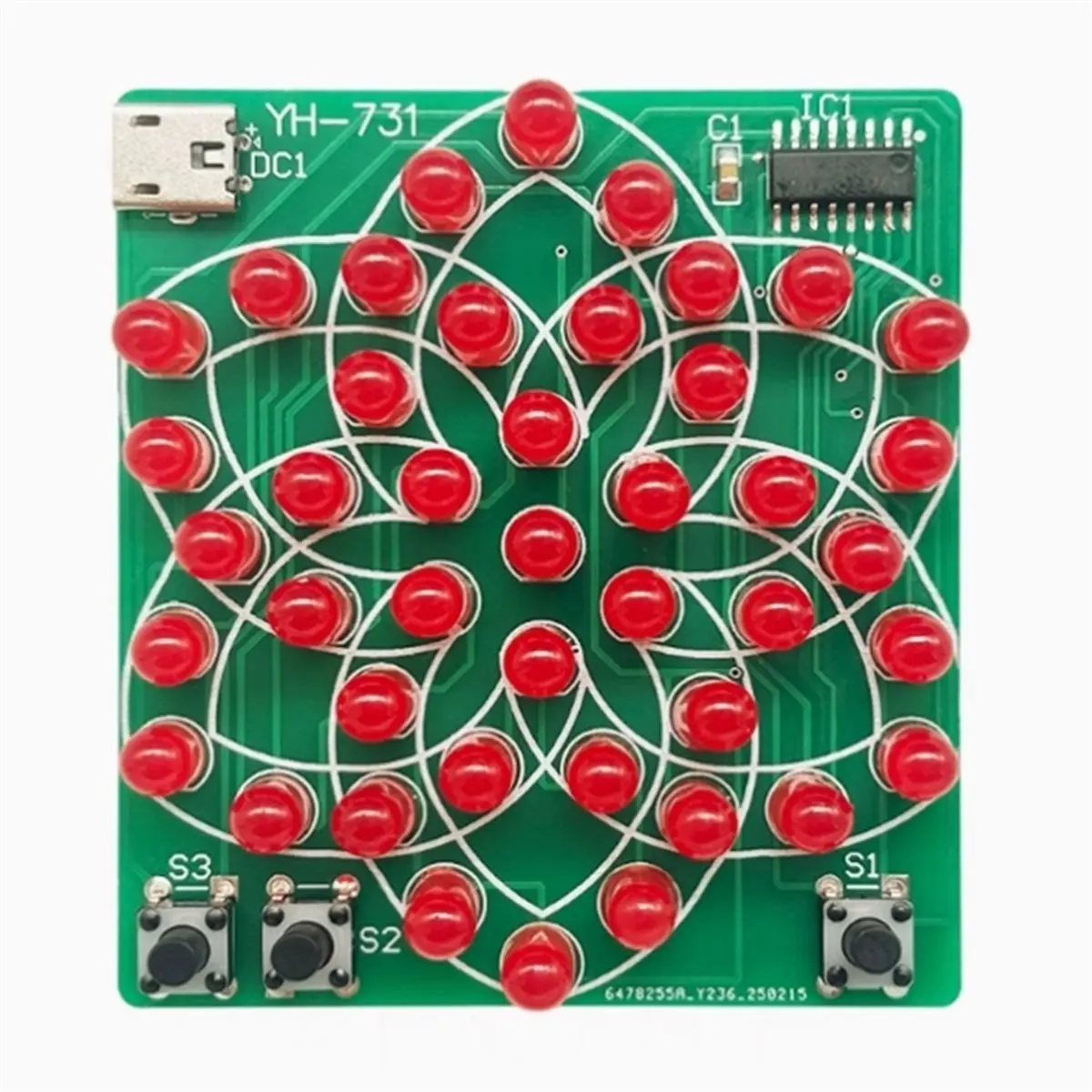 ABIU DIY Electronic Kit Electronic Windmill Flowing Water Light 43 LED 5V Fun Soldering Component Practice Kit