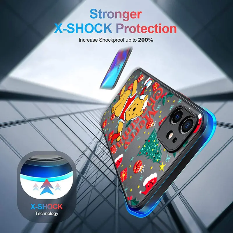 Coque de téléphone de noël pour iPhone 14 15 16 17 Pro tigrou porcelet Winnie, étui pour iPhone 17 Air 11 13 Pro Max 12 16e 16 Plus Funda