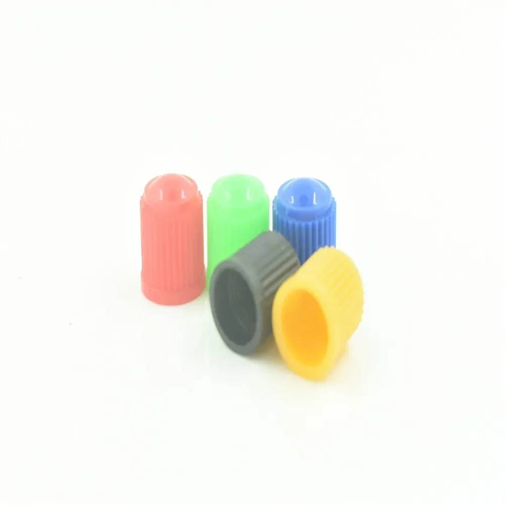 100pcs black/red/yellow/green/blue PLASTIC TIRE VALVE STEM CAPS Dust Cover