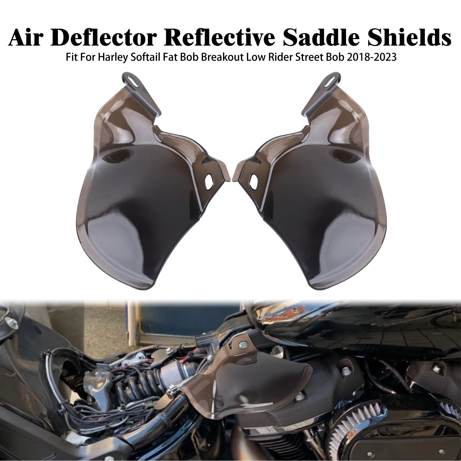

Brown Motorcycle Accessories Saddle Heat Shield Air Deflector For Harley Softail Breakout Fat Boy 2018-2024