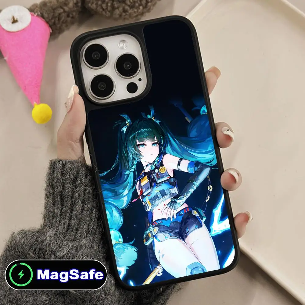 

Чехол для телефона Zenless Zone Zero QingYi для iPhone 17, 16, 15, 14, 13, 12, 11 Air Pro Max Plus Magsafe, матовая поверхность, красочный чехол, красивый чехол