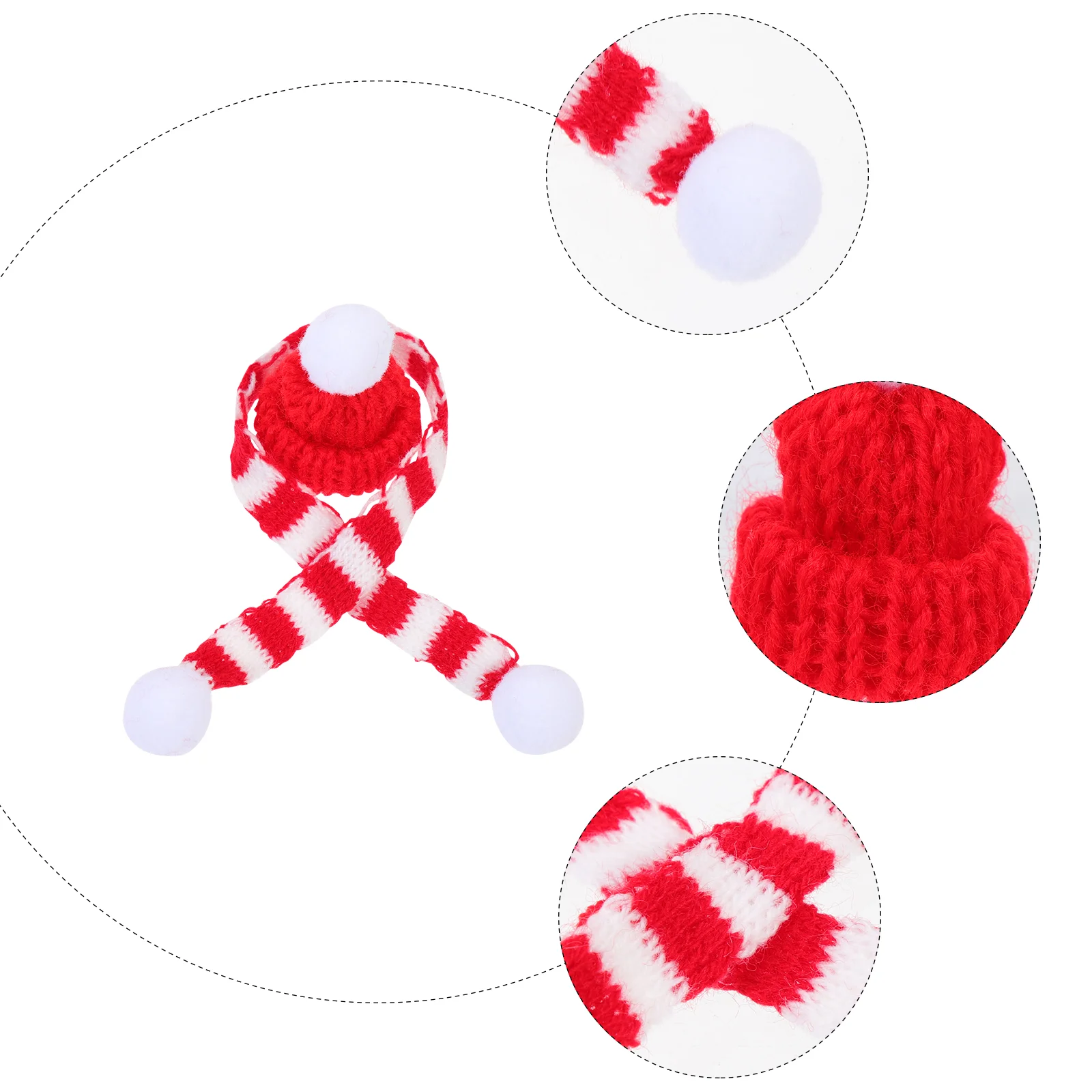 5 Sets Santa Hat Christmas Mini Miss Neon Accessories for Women Miniature Ornaments Yarn Bottles of Alcohol Cover