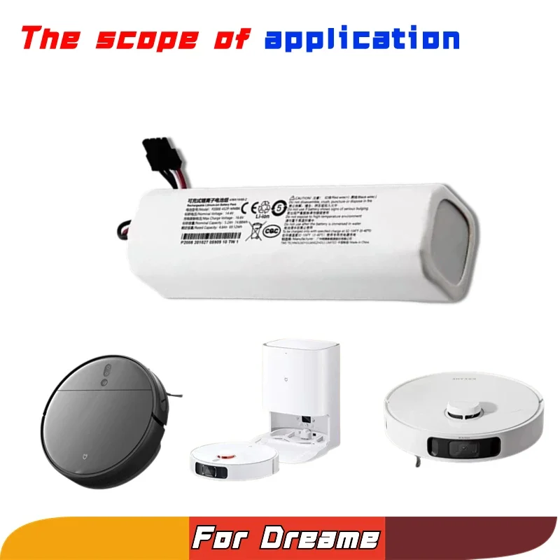 Imagem -05 - Bateria de Iões de Lítio para Dreame Robot Vacuum Limpador de Esfregões 4inr19 662 9800mah 12800mah d9 f9 L10 Pro d9