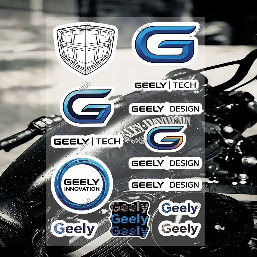 G-Ge E-ely A-Auto Motorcycle Decal Sticker Kit Reflective Graphics For Helmet Tank Fairing Body Custom Bike